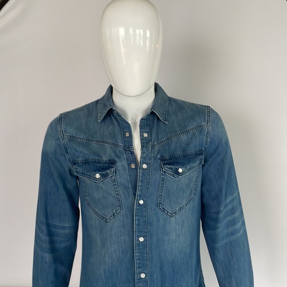 7 For all Mankind Mens Denim Snap Shirt - Picture 4 of 16
